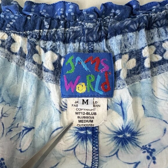 Jams World Pull on Pants Size M Capri Blubiscus Floral - Picture 3 of 12